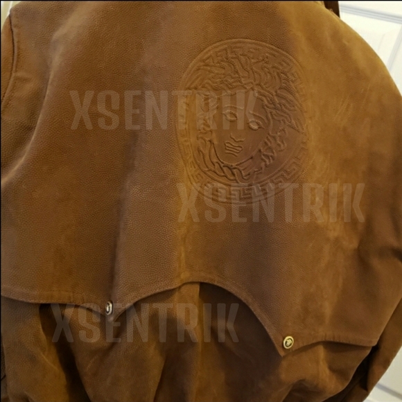 VERSACE GEN LEATHER BOMBER JACKET - Picture 8 of 15